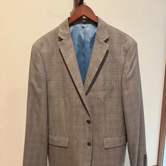 Johnston & Murphy Gray Plaid Blazer